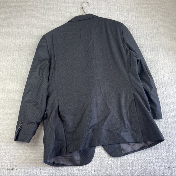 J.P. Tilford Samuelsohn x Harry Rosen Gray/Blue gingham Sport Blazer Jacket 46R - Picture 15 of 16